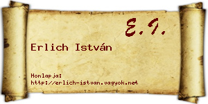 Erlich István névjegykártya