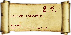 Erlich István névjegykártya
